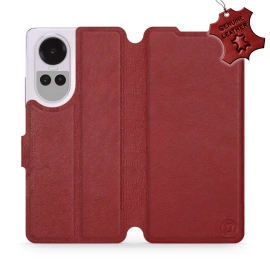 Phone Case OPPO Reno 10 Pro 5G - Design Dark Red Leather