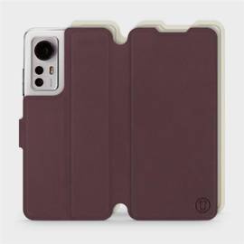 Etui Soft Touch do Xiaomi 12 - wzór Matowy burgund z platyną
