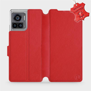 Phone Case Motorola Edge 30 Ultra - Design Red Leather
