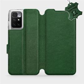 Etui ze skóry naturalnej do Xiaomi Redmi 10 - wzór Green Leather