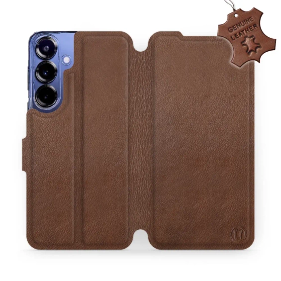 Phone Case Samsung Galaxy S25 Plus - Design Brown Leather