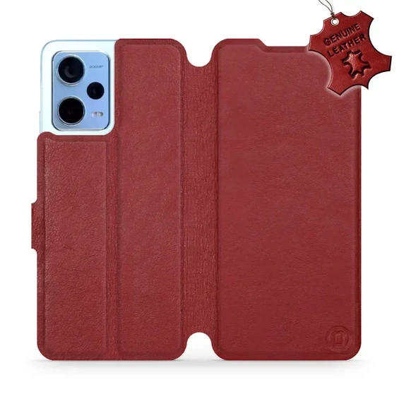 Phone Case Xiaomi Redmi Note 12 5G - Design Dark Red Leather