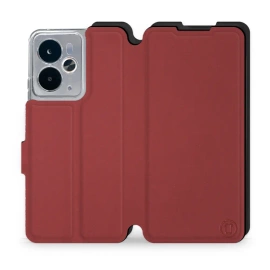 Hülle für Realme 14T 5G - Farbe Dunkelrot mit Schwarz