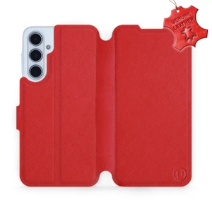 Etui ze skóry naturalnej do Samsung Galaxy M35 5G - wzór Red Leather