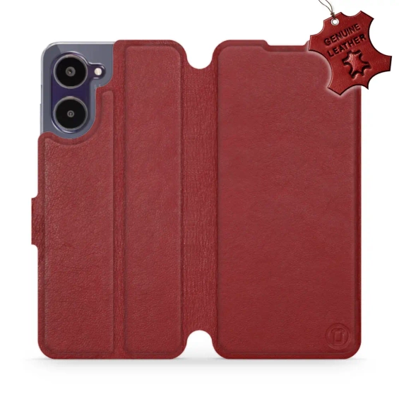Phone Case Realme 10 - Design Dark Red Leather