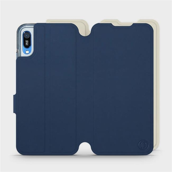 Hülle für Huawei Y6 2019 - Farbe Marineblau mit Platin