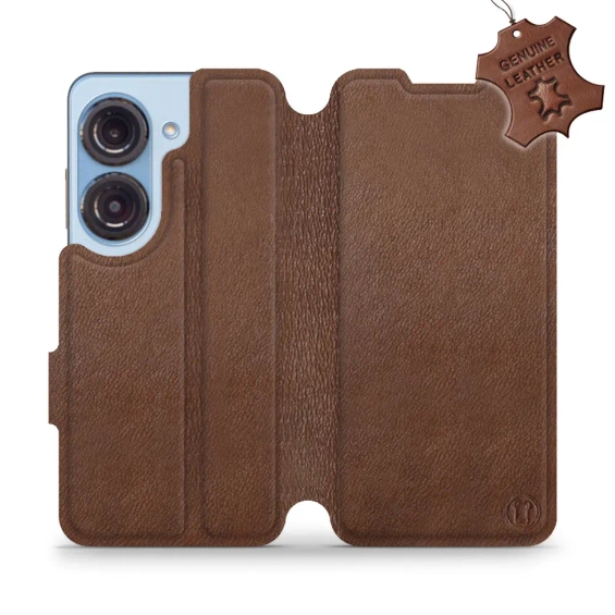 Phone Case Asus Zenfone 9 - Design Brown Leather