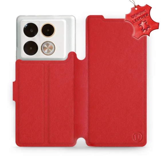Phone Case Infinix Note 40 Pro - Design Red Leather