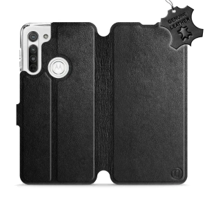 Phone Case Motorola Moto G8 - Design Black Leather