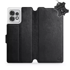 Phone Case Motorola Edge 40 Pro - Design Black Leather