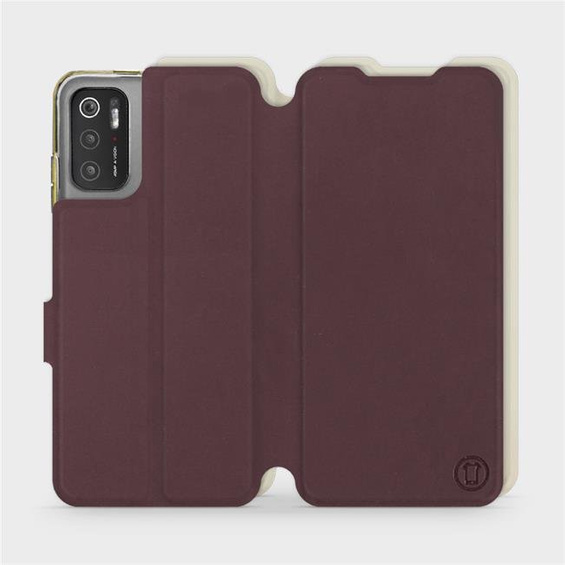 Etui Soft Touch do Xiaomi POCO M3 Pro 5G - wzór Matowy burgund z platyną