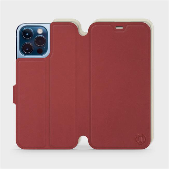 Hülle für Apple iPhone 13 Pro Max - Farbe Dunkelrot mit Platin