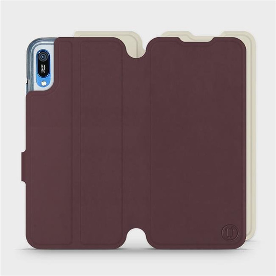 Phone Case Huawei Y6 2019 - Design Burgundy with Platinum