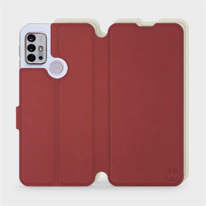 Phone Case Motorola Moto G10 - Design Dark Red with Platinum