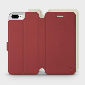 Phone Case Apple iPhone 8 Plus - Design Dark Red with Platinum