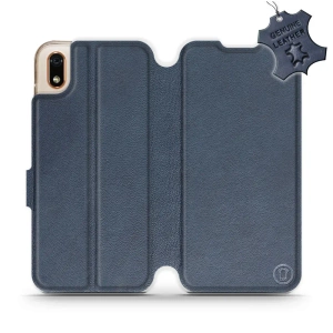 Phone Case Huawei Y5 2019 - Design Blue Leather