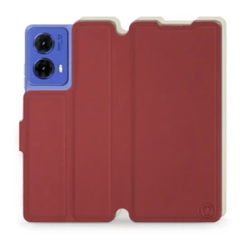 Phone Case Motorola Moto G85 5G - Design Dark Red with Platinum