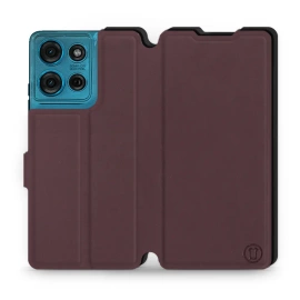 Hülle für Motorola Moto G75 5G - Farbe Burgund mit Schwarz