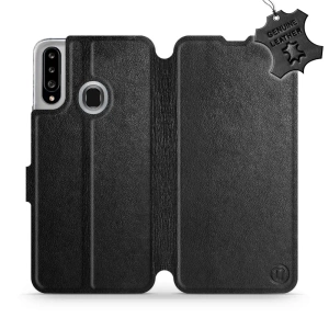 Phone Case Samsung Galaxy A20S - Design Black Leather