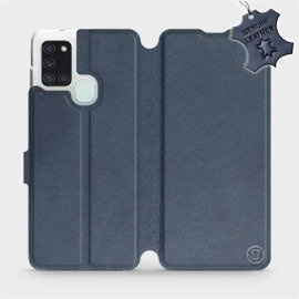 Phone Case Samsung Galaxy A21S - Design Blue Leather
