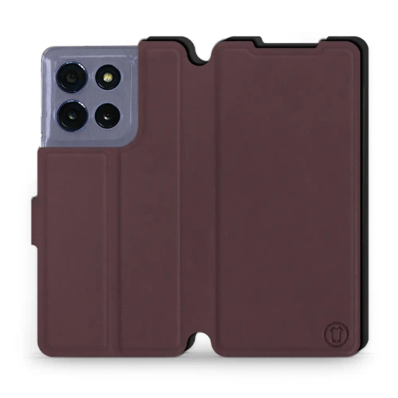 Hülle für Motorola Moto G86 5G - Farbe Burgund mit Schwarz