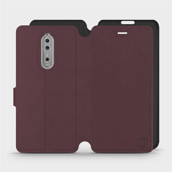 Phone Case Nokia 8 - Design Burgundy with Black