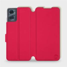 Etui Soft Touch do Motorola Moto E22i - wzór Żywa czerwień z platyną