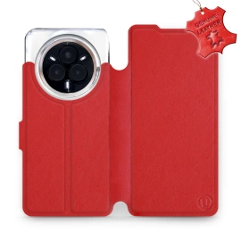 Etui ze skóry naturalnej do Realme 14 Pro 5G - wzór Red Leather