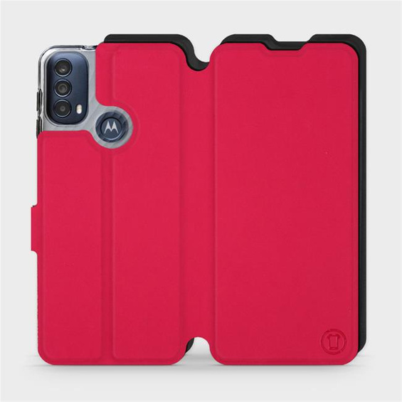 Etui Soft Touch do Motorola Moto E30 - wzór Żywa czerwień z czernią