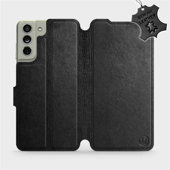 Phone Case Samsung Galaxy S21 FE - Design Black Leather