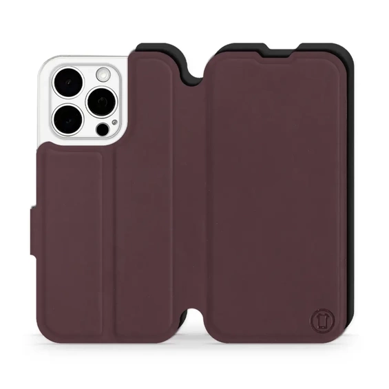 Hülle für Apple iPhone 15 Pro - Farbe Burgund mit Schwarz