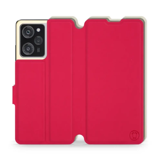 Etui Soft Touch do Xiaomi POCO X5 Pro 5G - wzór Żywa czerwień z platyną