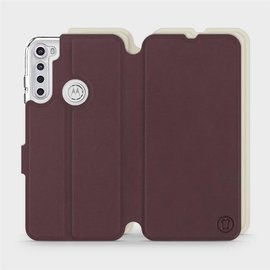 Phone Case Motorola One Fusion Plus - Design Burgundy with Platinum