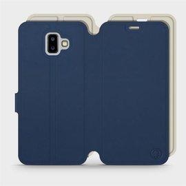 Etui Soft Touch do Samsung Galaxy J6 Plus 2018 - wzór Głęboki granat z platyną