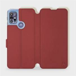 Phone Case Motorola Moto G30 - Design Dark Red with Platinum