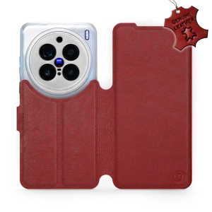 Phone Case Vivo X200 Pro 5G - Design Dark Red Leather