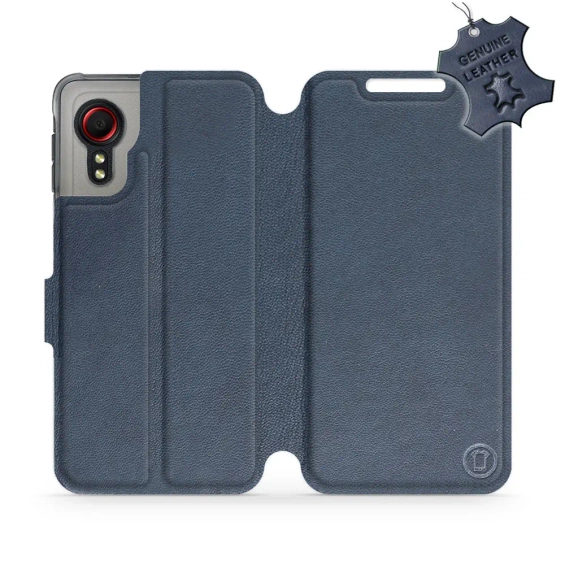Etui ze skóry naturalnej do Samsung Galaxy Xcover 5 - wzór Blue Leather