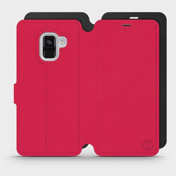 Hülle für Samsung Galaxy A8 2018 - Farbe Rot mit Schwarz