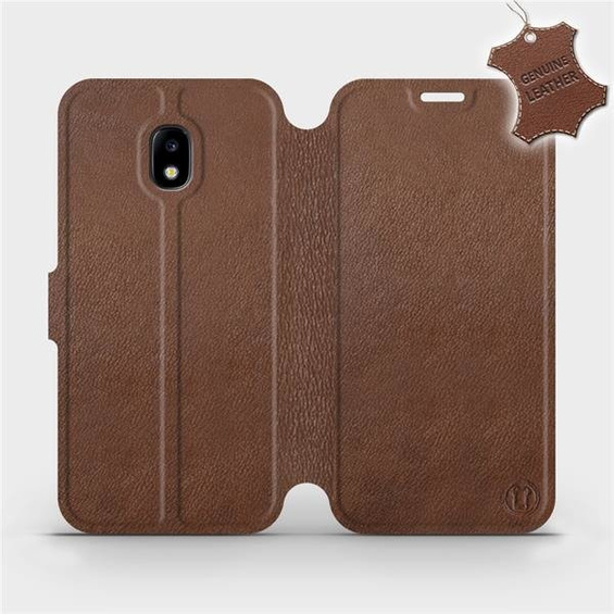 Etui ze skóry naturalnej do Samsung Galaxy J3 2017 - wzór Brown Leather