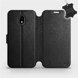 Etui ze skóry naturalnej do Samsung Galaxy J3 2017 - wzór Black Leather