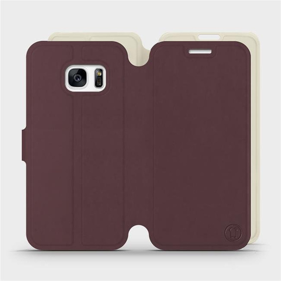 Phone Case Samsung Galaxy S7 - Design Burgundy with Platinum