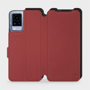Phone Case Vivo V21 5G - Design Dark Red with Black