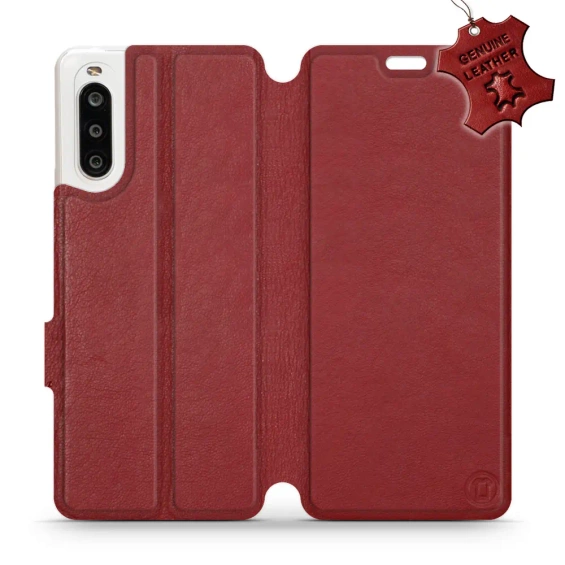 Phone Case Sony Xperia 10 II - Design Dark Red Leather