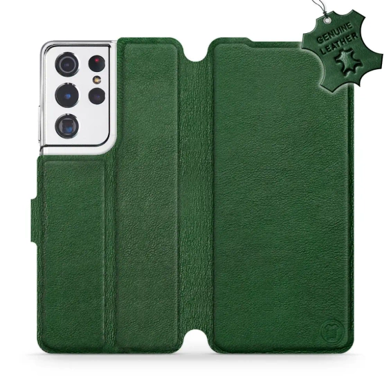 Phone Case Samsung Galaxy S21 Ultra - Design Green Leather