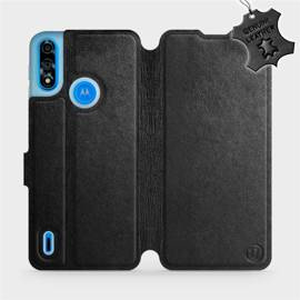 Phone Case Motorola Moto E7 Power - Design Black Leather