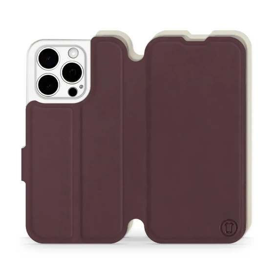 Phone Case Apple iPhone 15 Pro - Design Burgundy with Platinum