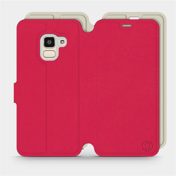 Etui Soft Touch do Samsung Galaxy J6 2018 - wzór Żywa czerwień z platyną