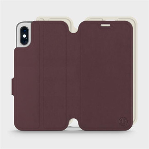Phone Case Apple iPhone X - Design Burgundy with Platinum