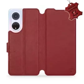 Phone Case OPPO A98 5G - Design Dark Red Leather