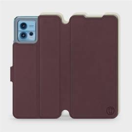 Etui Soft Touch do Motorola Moto G72 - wzór Matowy burgund z platyną